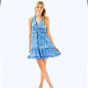 Lilly Pulitzer Cailee Blue and White Backless Dress